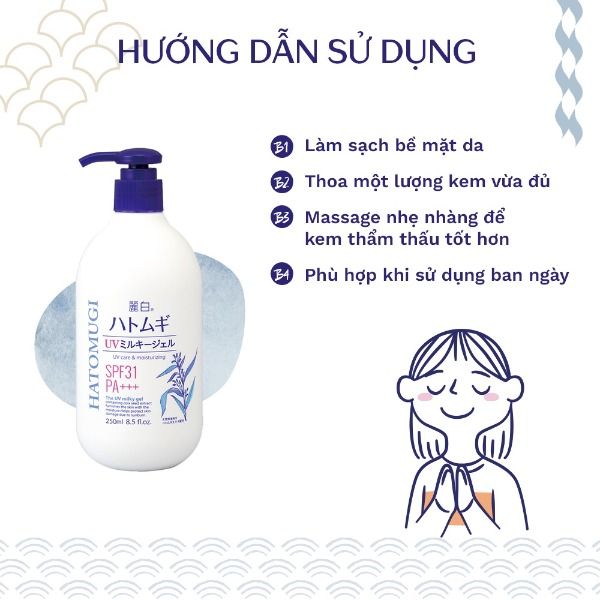 Sữa Dưỡng Thể Chống Nắng Hatomugi UV Care & Moisturizing SPF31 PA+++ 250ml