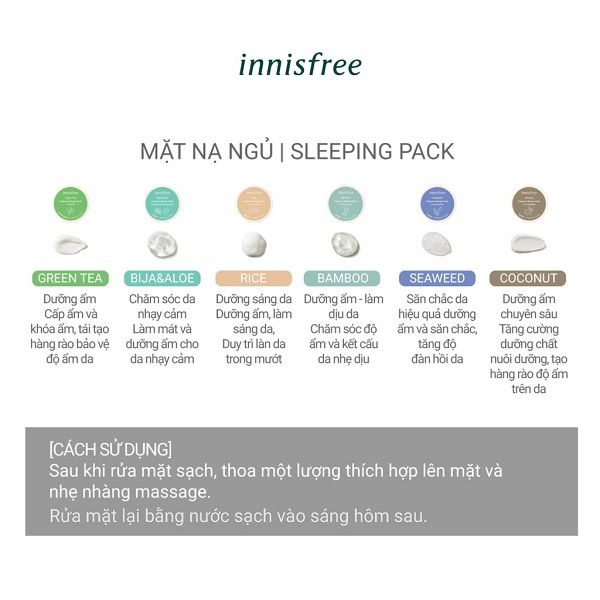 Mặt Nạ Ngủ Innisfree Green Tea Capsule Recipe Pack 10ml