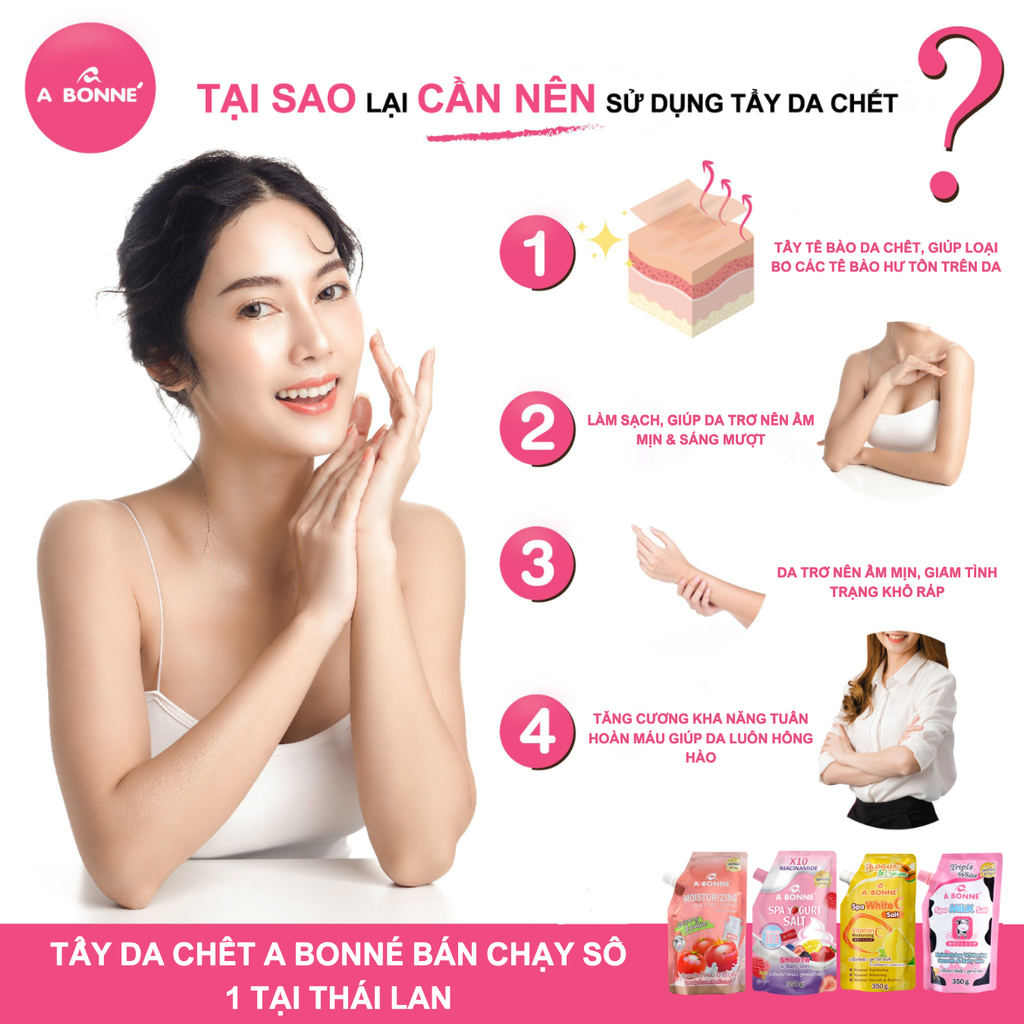 Muối Tắm Tẩy Tế Bào Chết Dưỡng Âm A Bonne Silky Salt Scrub Tomato And Milk 350g