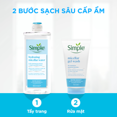Gel Rửa Mặt Sạch Sâu Cấp Ẩm Cho Da Khô Simple Water Boost Micellar Gel Wash 150ml