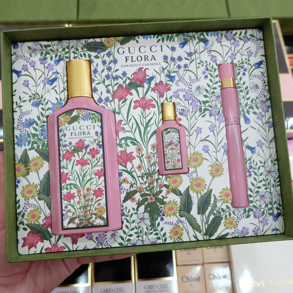 Set Nước Hoa Nữ Gucci Flora Gorgeous Gardenia EDP Gift 3 Món (100ml + 10ml + 5ml)