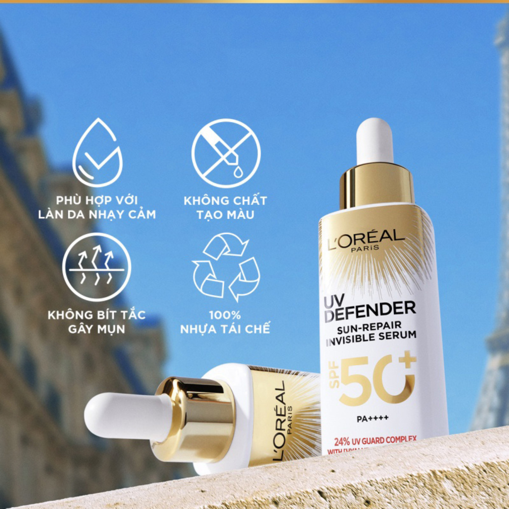 Tinh Chất Chống Nắng Loreal UV Defender Sun-Repair Invisible Serum SPF 50+ PA++++ 30ml