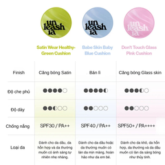 Phấn Nước Căng Bóng Unleashia Don't Touch Glass Pink Cushion SPF50+ PA++++ 15g