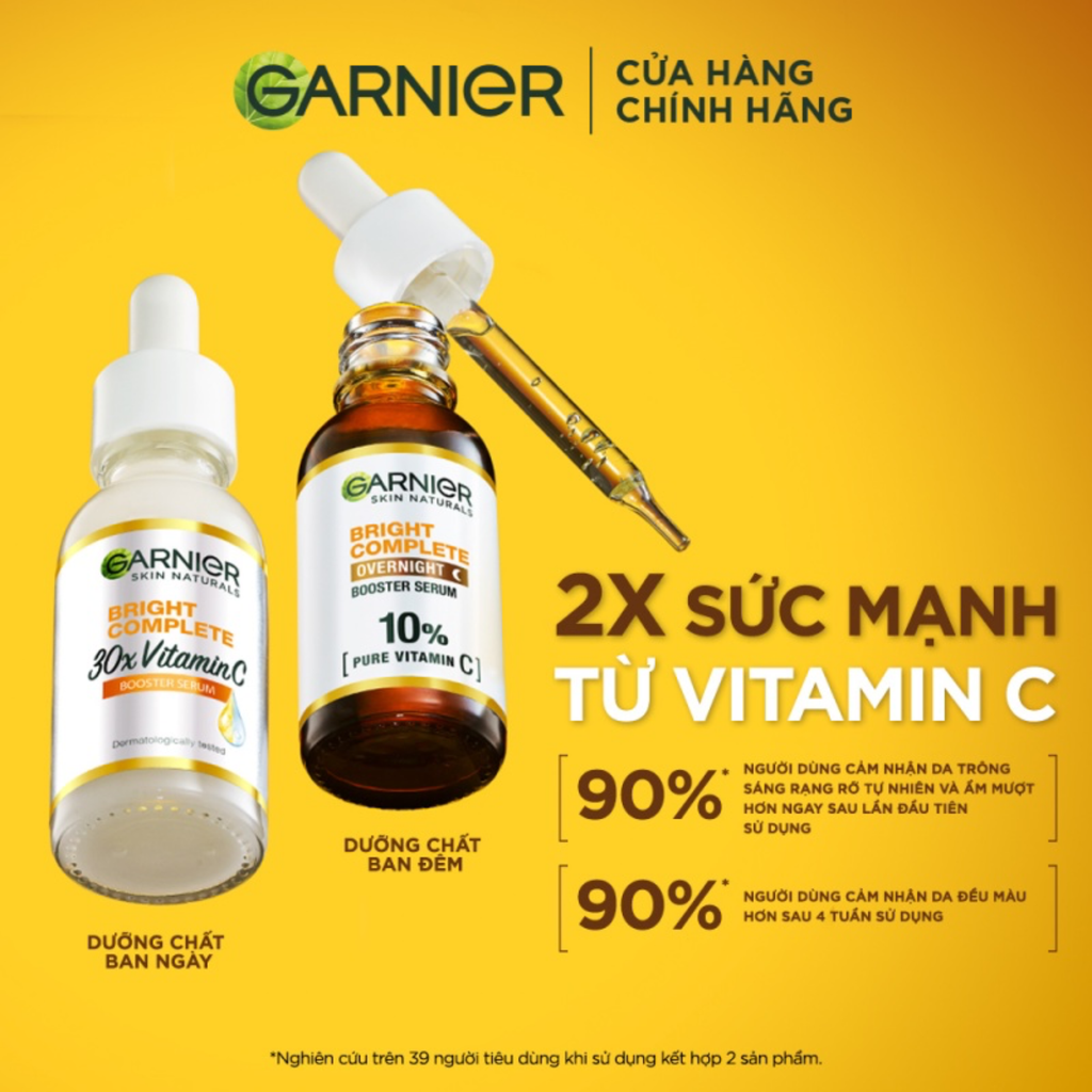 Tinh Chất Dưỡng Sáng Da Giảm Thâm Ban Đêm Garnier Bright Complete Overnight Vitamin C 30ml