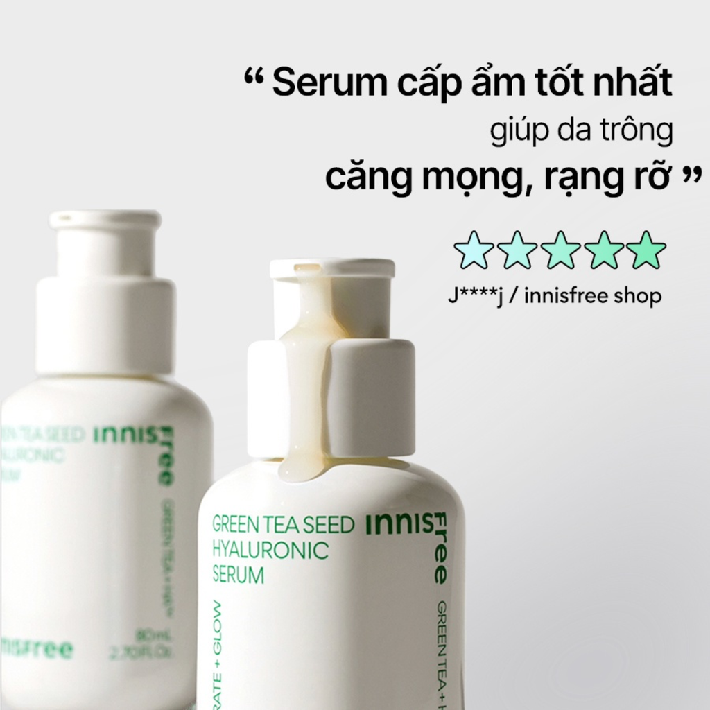 Tinh Chất Dưỡng Ẩm Phục Hồi Da Mụn innisfree Green Tea Seed Hyaluronic Serum