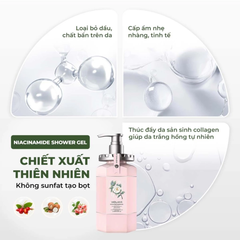 Sữa Tắm Trắng Da Hương Hoa Trà Weilaiya Niacinamide Shower Gel 450ml