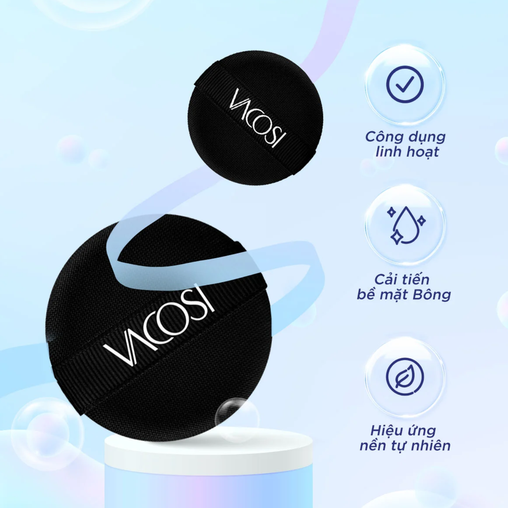 Bông Cushion Đầu Tròn Màu Đen Vacosi PU06-01 Cushion Sponge