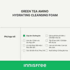 Sữa Rửa Mặt Dưỡng Ẩm Chiết Xuất Trà Xanh innisfree Green Tea Amino Hydrating Cleansing Foam 150g
