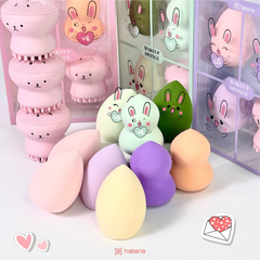 Bông Mút Tán Nền 4 Món Habaria Makeup Sponge Rabbits Love Set