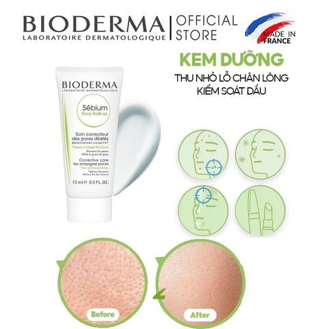 [HÀNG TẶNG] Kem Dưỡng Se Khít Lỗ Chân Lông Bioderma Sébium Pore Refiner 15ml