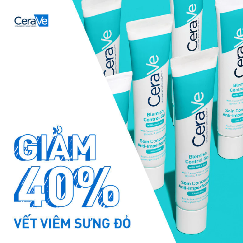Gel Giảm Mụn Mờ Thâm Thu Nhỏ Lỗ Chân Lông Cerave Blemish Control Gel 40ml