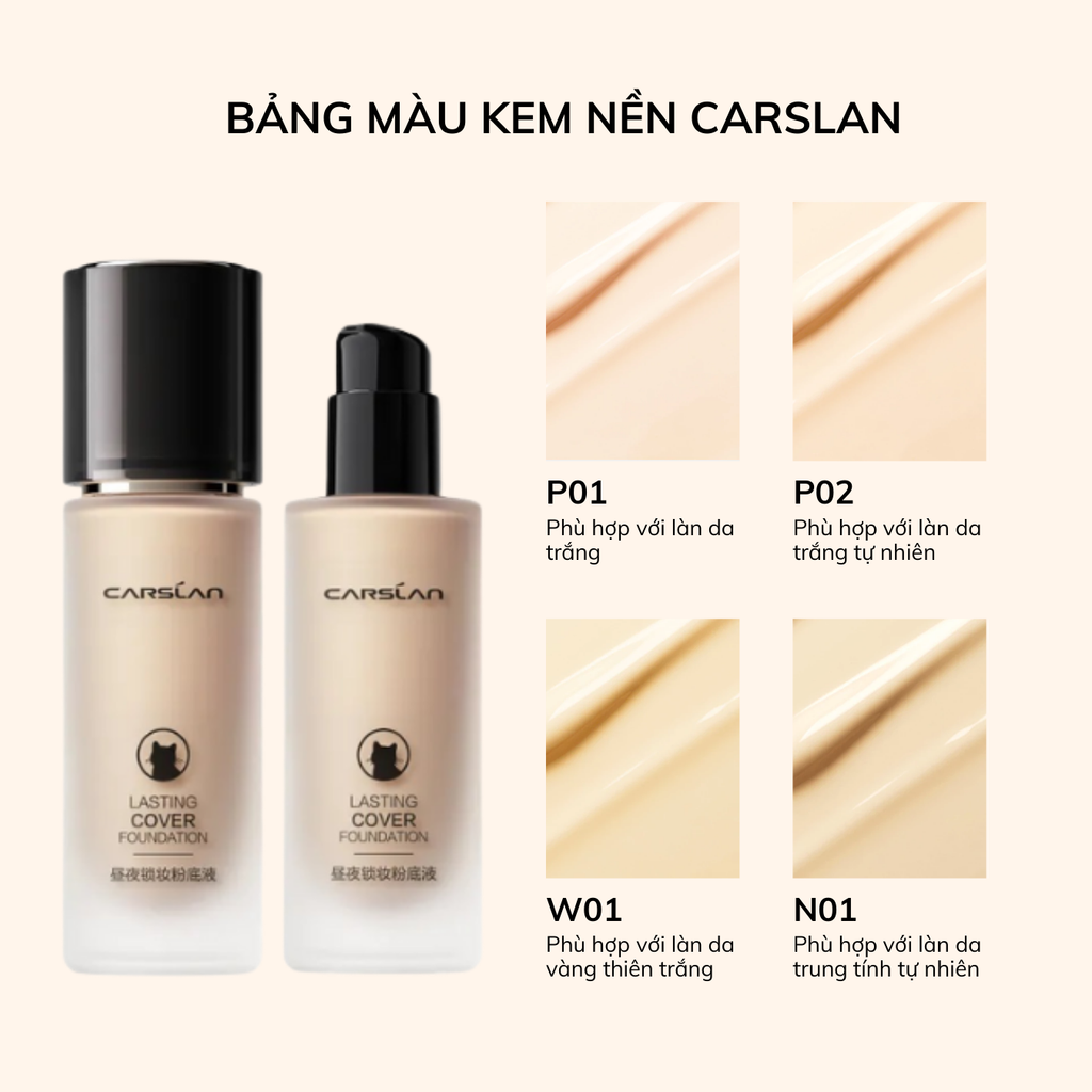 Kem Nền Cho Da Dầu Carslan Lasting Cover Foundation 30g