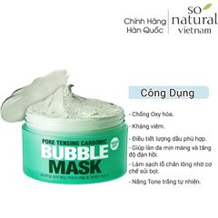 Mặt Nạ Đất Sét So Natural Pore Tensing Carbonic Bubble Mask 130g