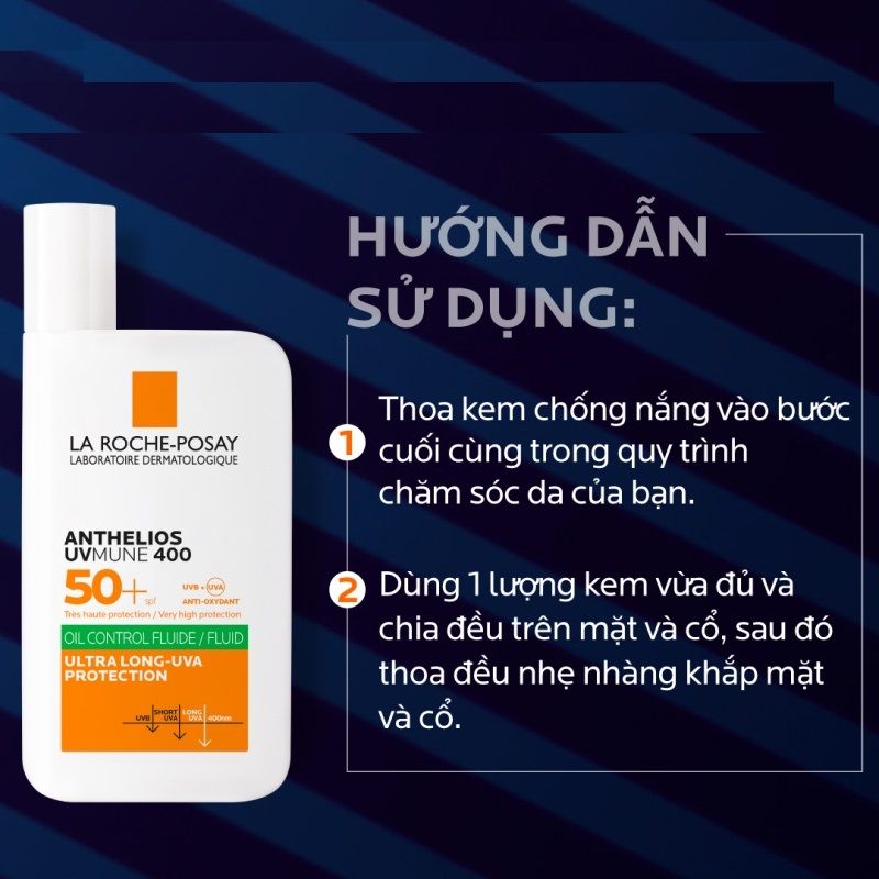 Sữa Chống Nắng Cho Da Dầu Mụn La Roche-Posay Anthelios UVMUNE400 Oil Control Fluid 50ml