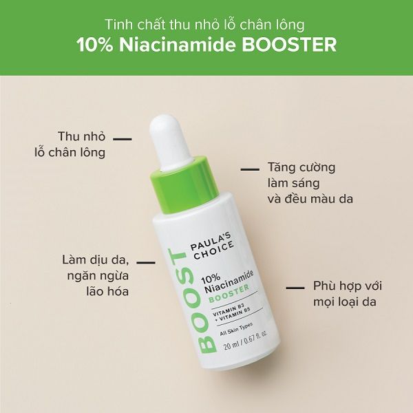 Tinh Chất Se Khít Lỗ Chân Lông,Sáng Da,Mờ Thâm Paula's Choice 10% Niacinamide Booster 20ml