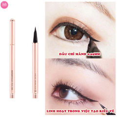 Bút Kẻ Mắt Nước Vacosi VM20 Rose Gold Đen Bóng Lâu Trôi Waterproof Pen 24H