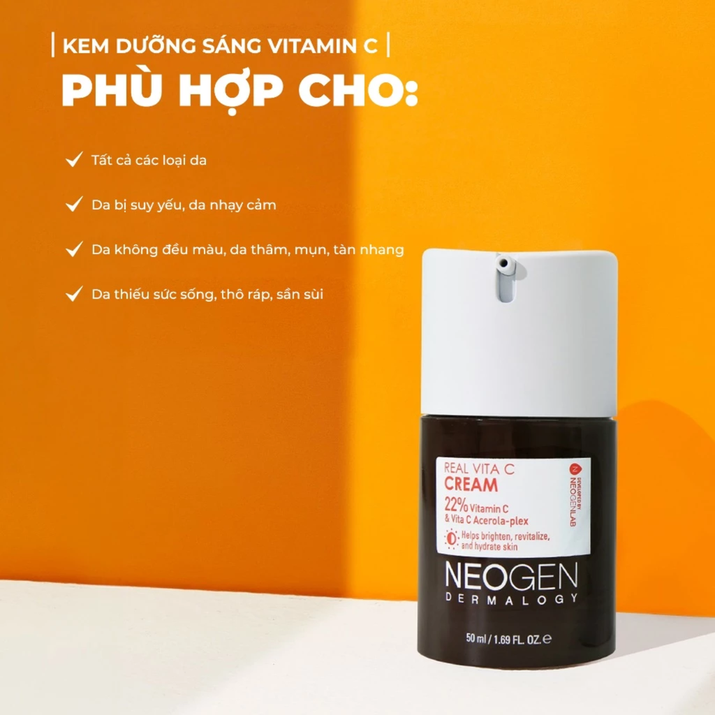 Kem Dưỡng Ẩm Sáng Da Giảm Thâm Neogen Real Vita C Cream 50ml