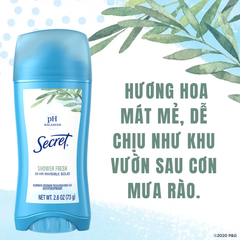 Sáp Khử Mùi Ngăn Tiết Mồ Hôi Secret pH Balanced 24H Invisible Sold Antiperspirant Deodorant 73g