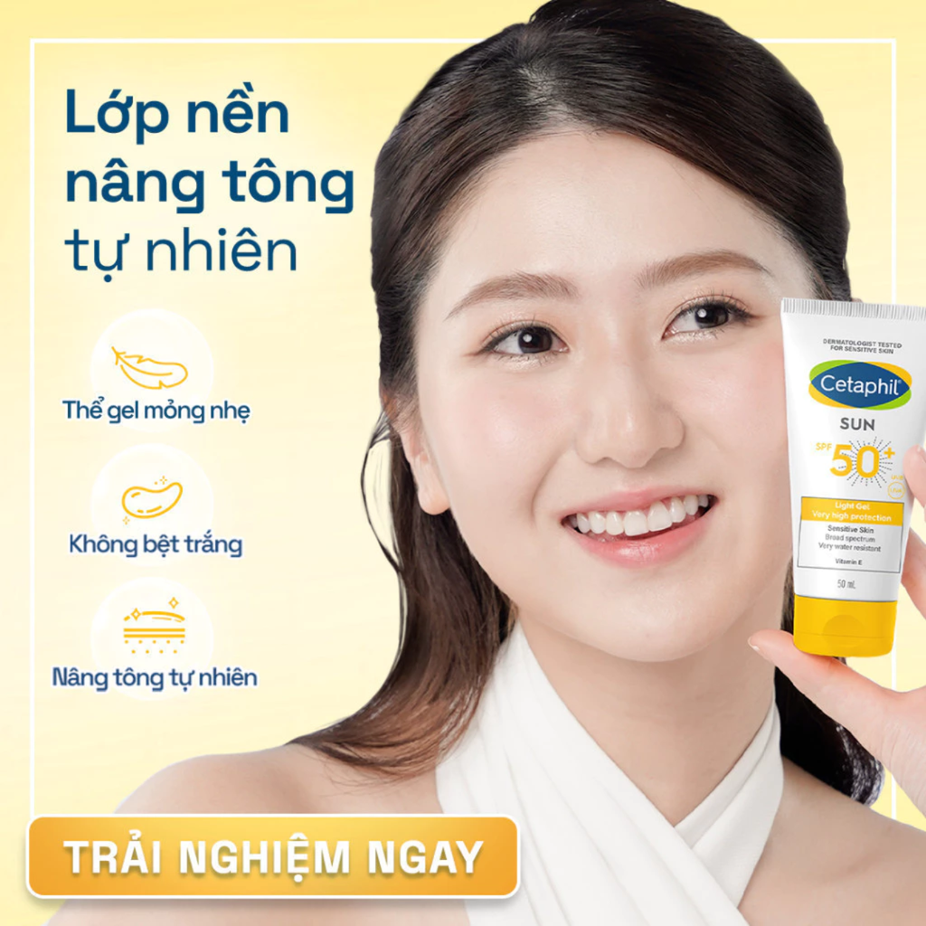 Combo Sữa Rửa Mặt Cetaphil Gentle Skin Cleanser 125ml + Gel Chống Nắng Sun SPF50+ Light Gel 50ml