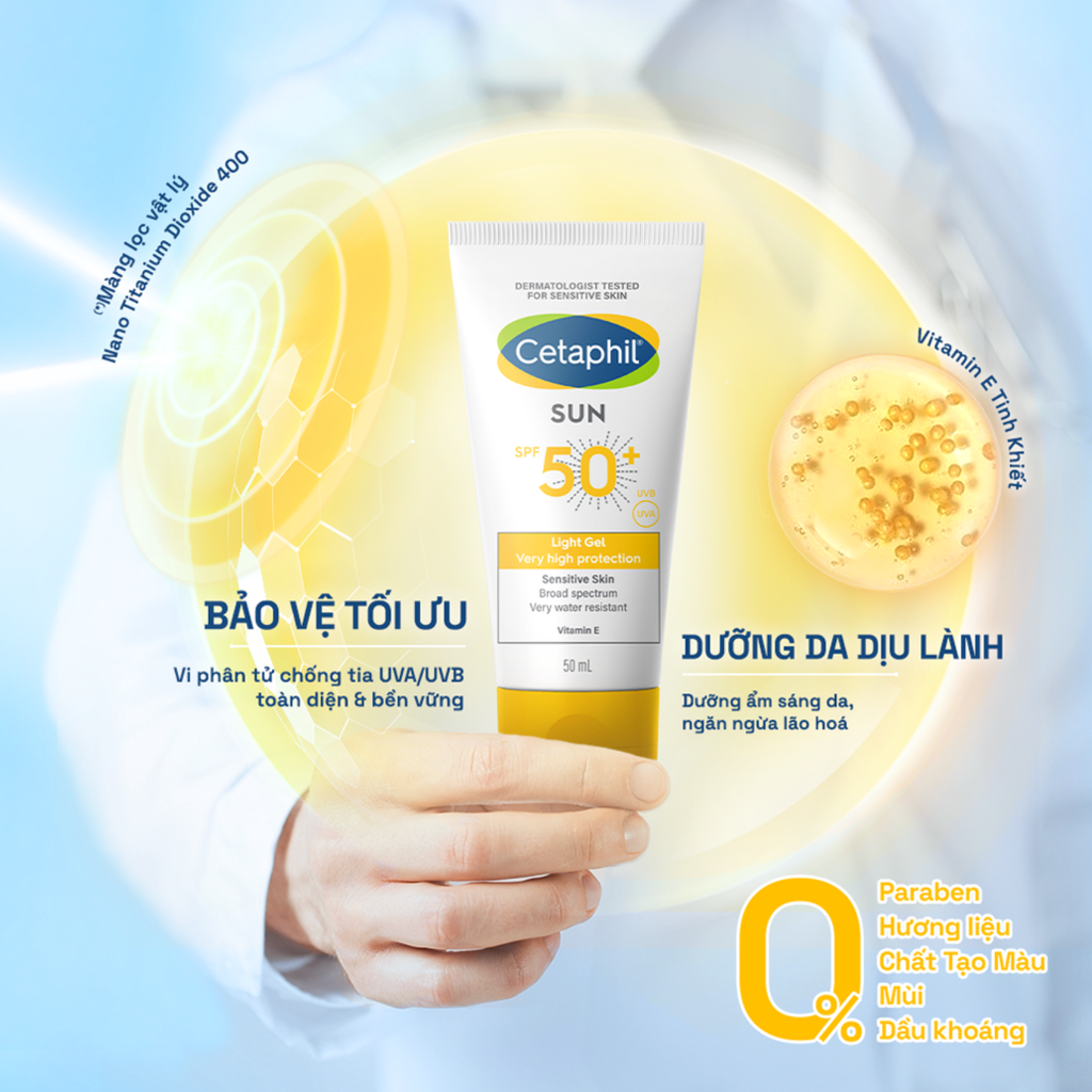 Gel Chống Nắng Cho Da Nhạy Cảm Cetaphil Sun SPF50+ Light Gel 50ml