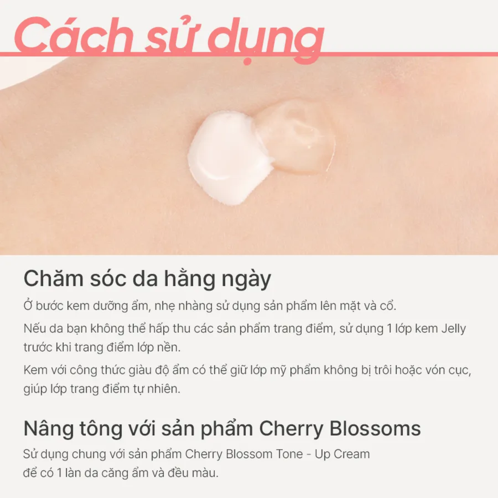 Kem Dưỡng Ẩm Sáng Da innisfree Cherry Blossom Glow Jelly Cream + B3 50ml