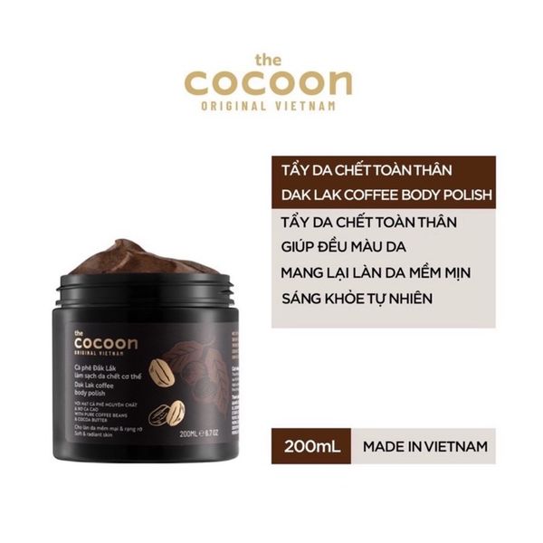 [HÀNG TẶNG] Tẩy Da Chết Toàn Thân Cocoon Dak Lak Coffee Body Polish 200ml