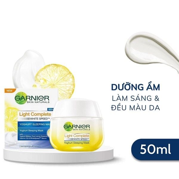 Mặt Nạ Ngủ Dưỡng Sáng Da Ban Đêm Garnier Light Complete Yoghurt Sleeping Mask 50ml