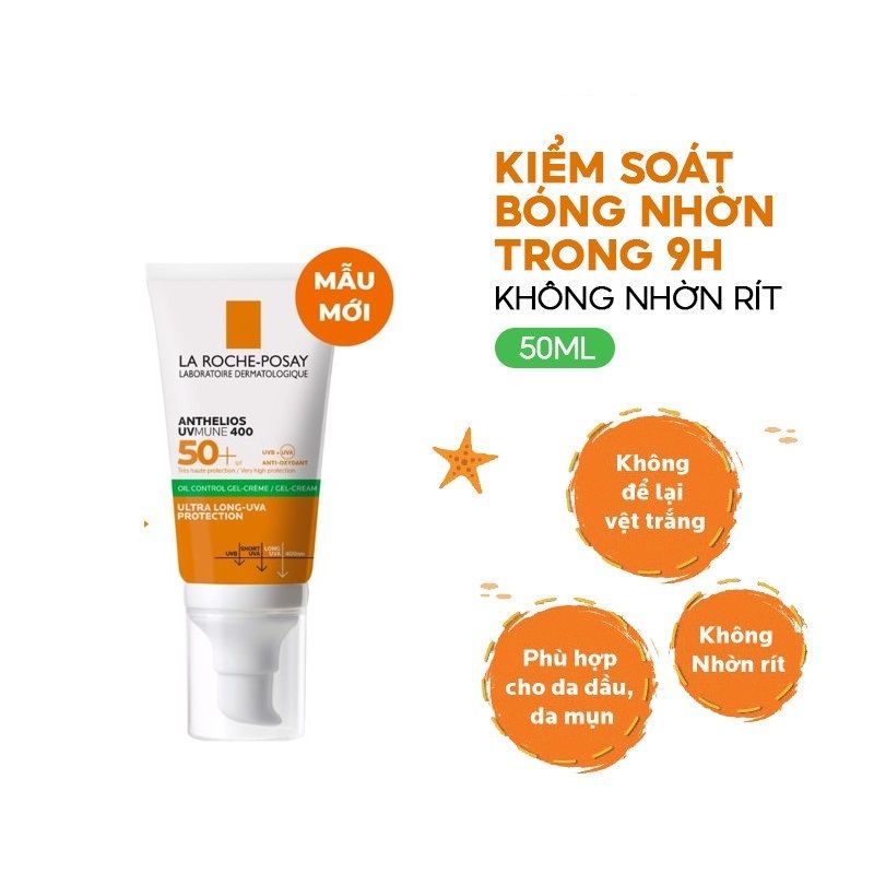 Kem Chống Nắng Cho Da Dầu La Roche-Posay Anthelios UVMune 400 Gel-Cream SPF50+ 50ml