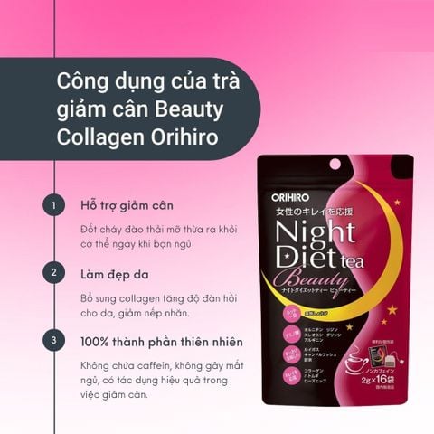 Trà Giảm Cân Ban Đêm Orihiro Night Diet Tea Beauty 16 Gói