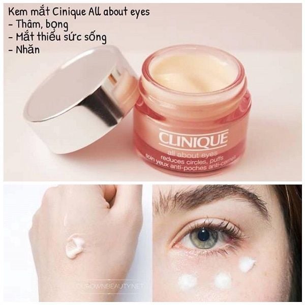 Kem Dưỡng Mắt Clinique Ngăn Ngừa Lão Hóa & Quầng Thâm Bọng Mắt All About Eyes 15ml