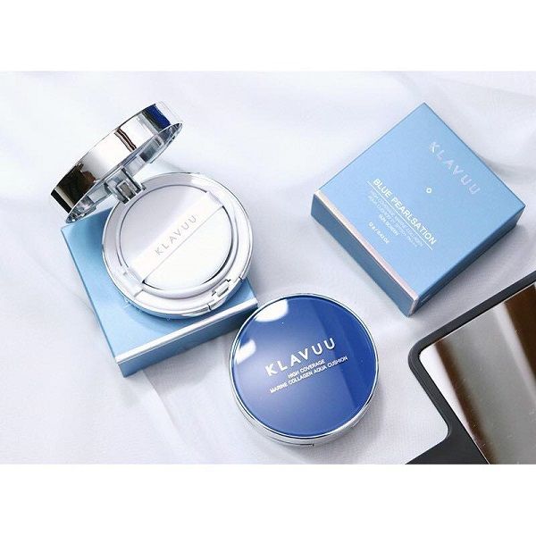 Phấn Nước Dưỡng Ẩm Klavuu Blue Pearlsation High Coverage Marine Collagen Aqua Cushion SPF50 PA+++