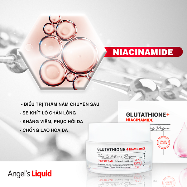 Kem Dưỡng Sáng Da Mờ Thâm Nám Angel's Liquid Glutathione Plus Niacinamide 700V Cream 50ml