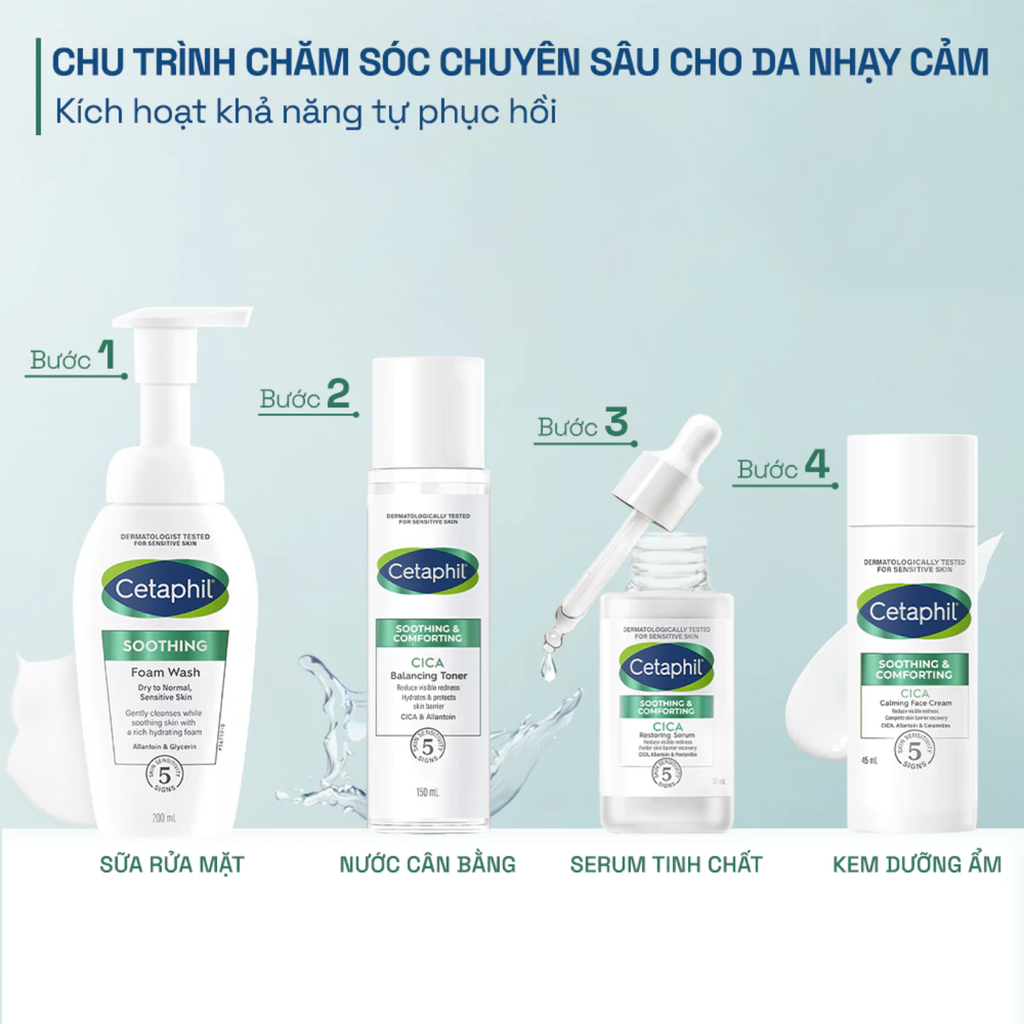 Kem Dưỡng Ẩm Làm Dịu Và Phục Hồi Da Cetaphil Soothing And Comforting Cica Calming Face Cream 45ml