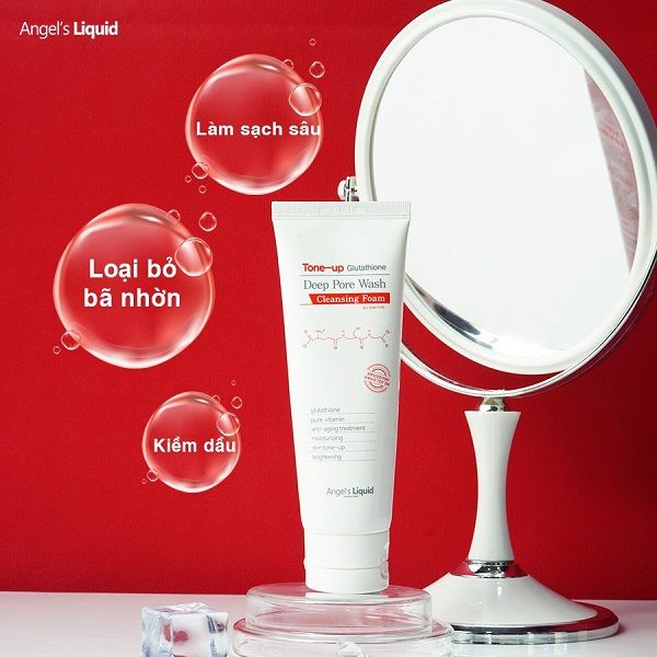 Sữa Rửa Mặt Làm Sạch Dưỡng Sáng Da Angel's Liquid Tone-Up Glutathione Deep Pore Wash Cleansing Foam 120ml