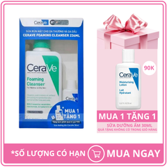 Bộ Sản Phẩm Sữa Rửa Mặt Da Dầu CeraVe For Normal To Oily Skin 236ml + Sữa Dưỡng Thể Cho Da Khô CeraVe Moisturising Lotion 30ml