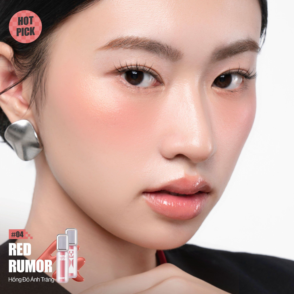 Má Hồng Kem Căng Bóng Glamrr Q Glow Lasting Fresh Blush 3.8g