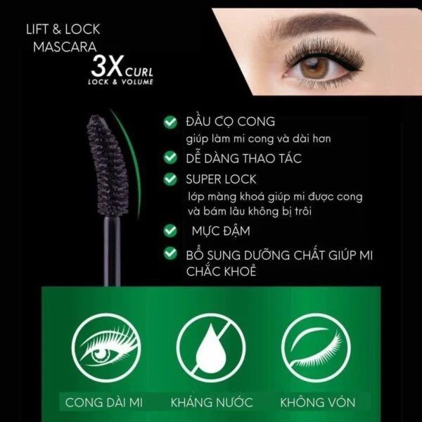 Mascara Siêu Cong Mi Gấp 3 Lần Browit By Nong Chat Lift & Lock 3X Curl