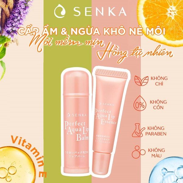 Son Dưỡng Môi Senka Cấp Ẩm & Ngừa Khô, Nẻ Môi 4.5g Perfect Aqua Lip Balm