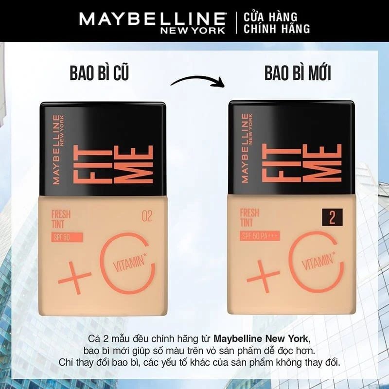 Kem Nền Maybelline New York Fit Me Fresh Tint SPF50+ PA+++ 30ml
