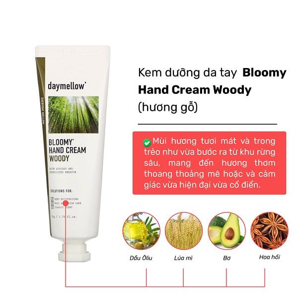 Kem Dưỡng Da Tay Cấp Ẩm Daymellow Bloomy Hand Cream 50g