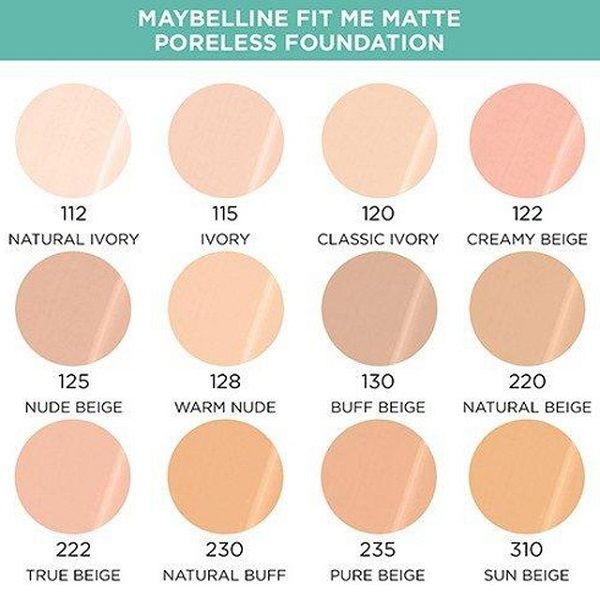 Kem Nền Kiềm Dầu Chống Nắng Maybelline Fit Me Matte Poreless Foundation SPF22 30ml