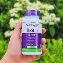 Viên Uống Ngăn Rụng Và Kích Mọc Tóc Natrol Biotin 10000mcg 100 Viên
