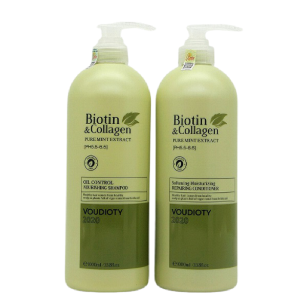 Dầu Gội & Xả Dưỡng Ẩm Yuiluim Biotin & Collagen Pure Mint Extract Softening Moisturizing