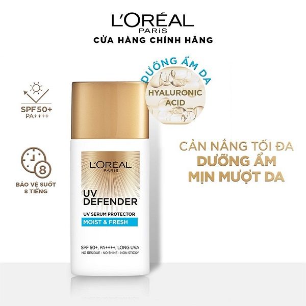 Kem Chống Nắng Loreal Dưỡng Ẩm Mịn Mượt Da UV Defender Moist & Fresh SPF 50+ PA ++++ 50ml