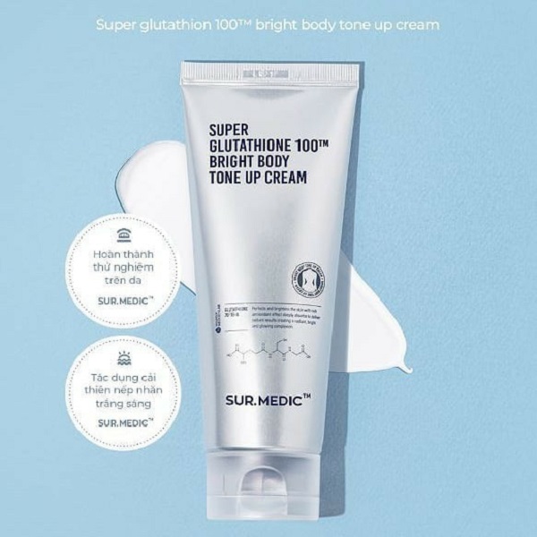 reduced glutathione whitening Kem Dưỡng Trắng Nâng Tông Da Sur.Medic+ Super Glutathione 100™ Bright Body  Tone Up Cream 150mlKem Dưỡng Trắng Nâng Tông Da Sur.Medic+ Super Glutathione  100™ 150ml – JOLI COSMETIC
