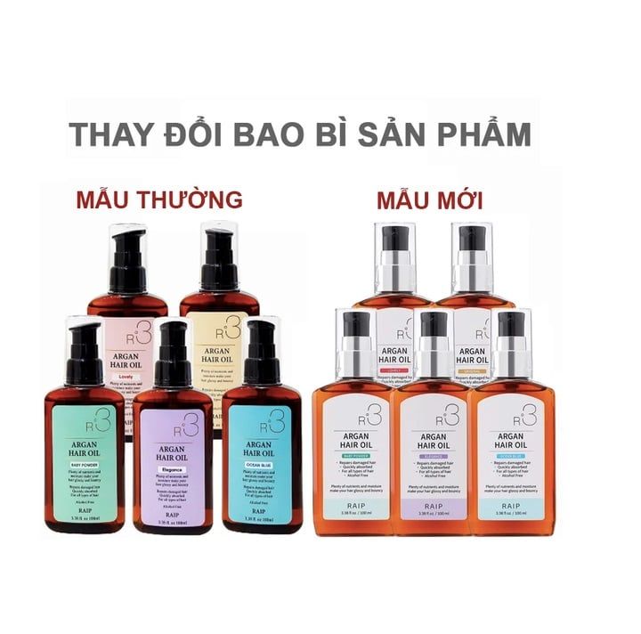 Tinh Dầu Dưỡng Giúp Hồi Phục Tóc Hư Tổn Raip R3 Argan Hair Oil 100ml