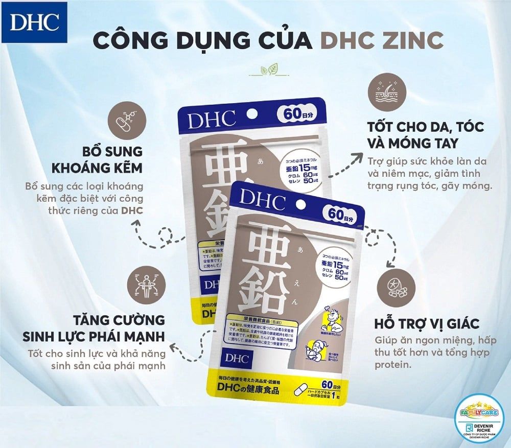 Viên Uống DHC Zinc Bổ Sung Kẽm