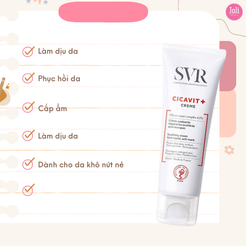 Kem Dưỡng Và Làm Dịu Da Cho Da Nứt Nẻ Và Mần Đỏ SVR Cicavit+ Crème 40ml