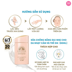 Sữa Chống Nắng Cho Da Nhạy Cảm & Trẻ Em Anessa Perfect UV Sunscreen Mild Milk SPF50+/PA++++ 60ml