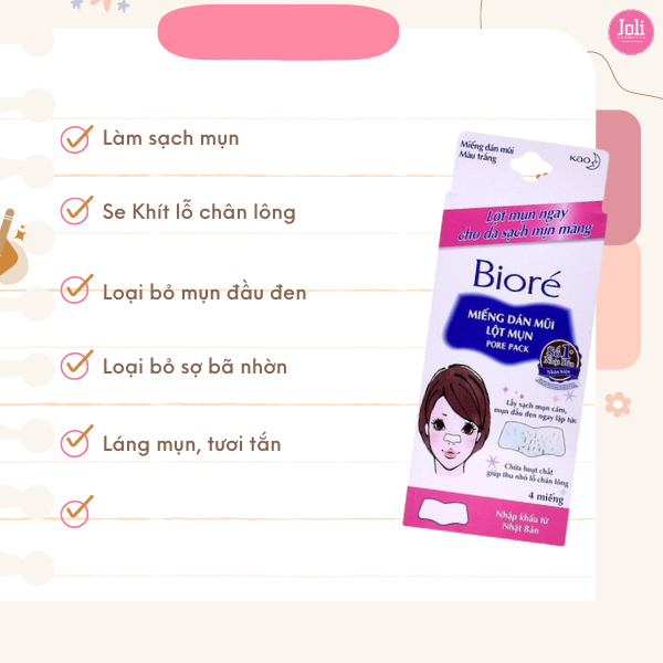 Miếng Dán Mũi Lột Mụn Biore Không Hương (4 Miếng) Pore Pack